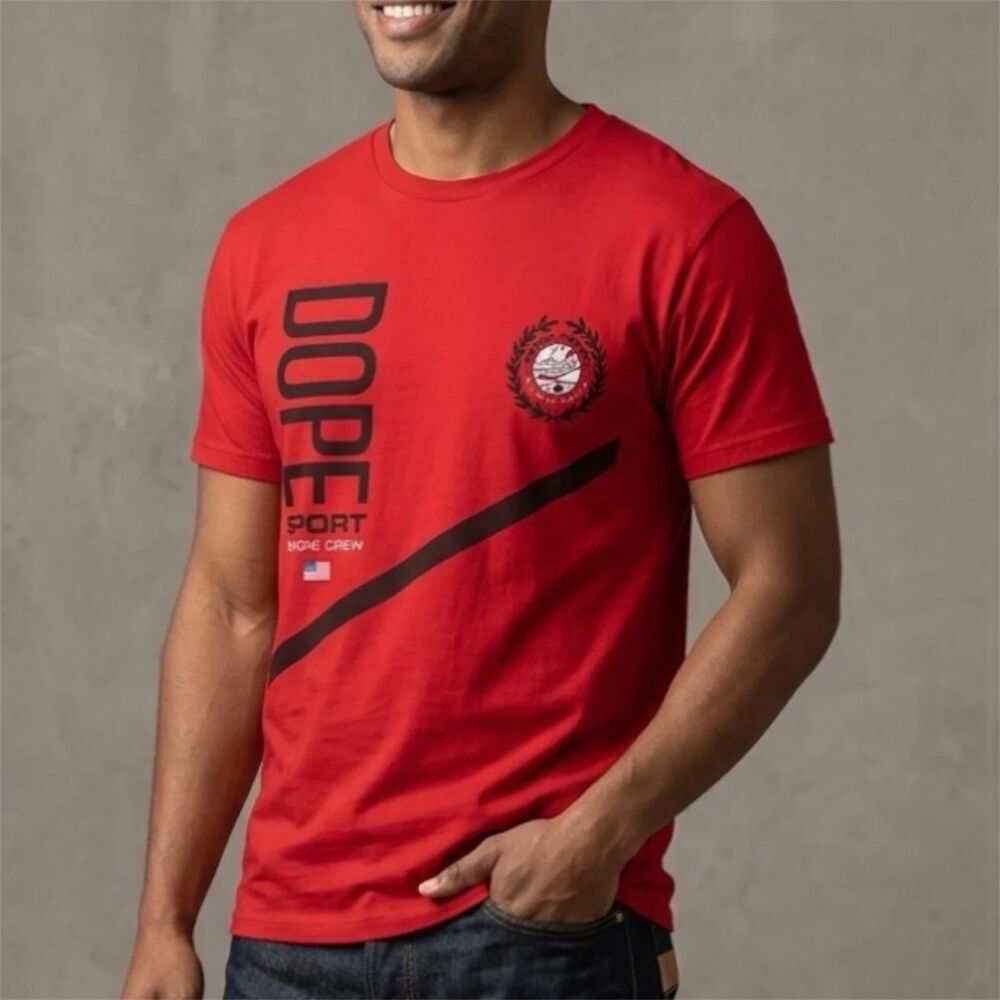 Dope couture brand t-shirt mens S tee sport graphic red urban grunge streetwear